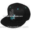 Custom Flat Brim Acrylic Snapback Baseball Caps Blue / Black