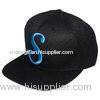 Black Acrylic Snapback Baseball Caps 6 Panel Embroidered Baseball Hats