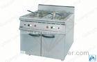 Gas Deep Fryer With 2 Tank / 4 Basket , Western Kitchen Equipment