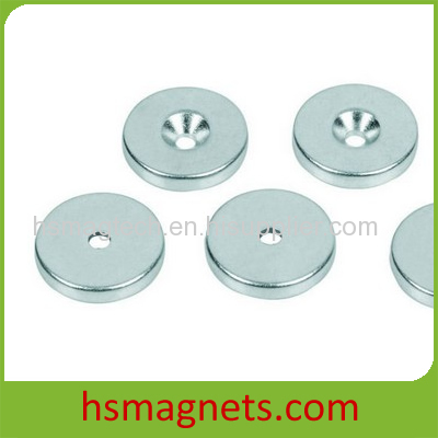 Zn Coating Sintered NdFeB Countersunk Pot Magnet