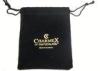 Black Velvet Drawstring Bag With Hot Stamped Logo 80 * 120mm