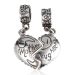 2014 Fashion Sterling Silver Dangle Mother Daughter Heart Charms European Style Wholesale