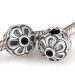 Sterling Silver Flower with Jet Crystal Clip Beads European Style Cheap Hot Sale