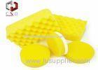 Yellow Wave Shaped Car Washing Sponge , Car Cleaning Sponge