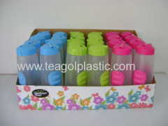 Plastic sport water bottle with rubber grip and straw 600ml in display box packing