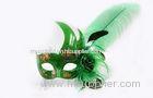 Christmas Venetian Green Face Feather Masquerade Masks For Women