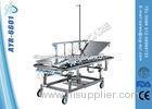 Manual Adjustable Stainless Steel Patient Transport Stretcher Trolley With Infusion Pole