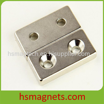 Rare Earth Neodymium Block Countersunk Magnet