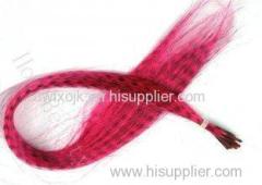 Pink Striped Straight Real Feather Hair Extensions for Decoration