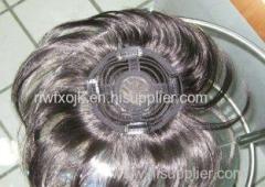 Customized Gray Swiss Lace Top Closure Toupee , Chinese Human Hair Toupee