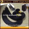 Natural Black Remy Virgin Human Hair Extensions Straight Type
