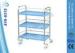 Stainless Pole And ABS Shelves Medical Trolleys With Three Tiers 720 X 480 X 860mm