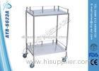 Stainless Steel Double Layers Medical Trolleys Apparatus Cart Instrument