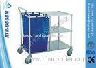 Three Shelves Medical Sheet Cart / Hospital Laundry Trolley with 4 Castors
