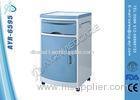 Medical Hospital Furniture ABS Plastic Bedside Cabinet With Four Silent Wheels