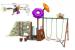 Outdoor Large Play Area Double Swing Sets Kits For Toddlers