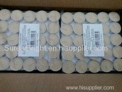 white polybag packing tealight candle