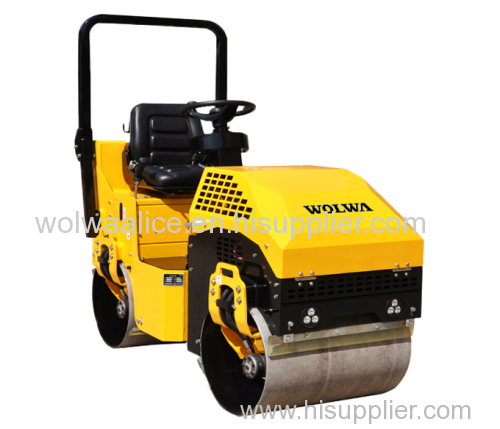 good quality double drum driving road roller 970kg