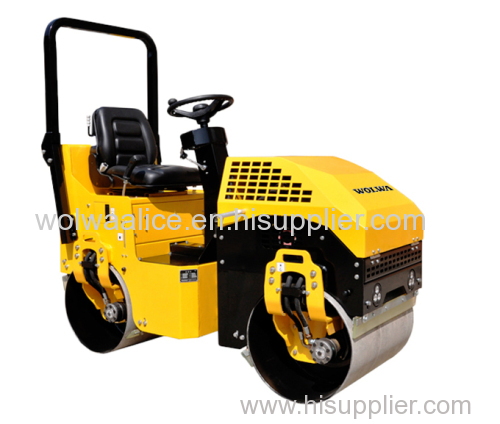 good quality double drum driving road roller 950kg