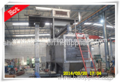 Roller conveyor type shot blasting machine for steel profile