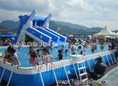 shopping mall white double water slide commercial inflatable blow up slide water parks inflatable water park