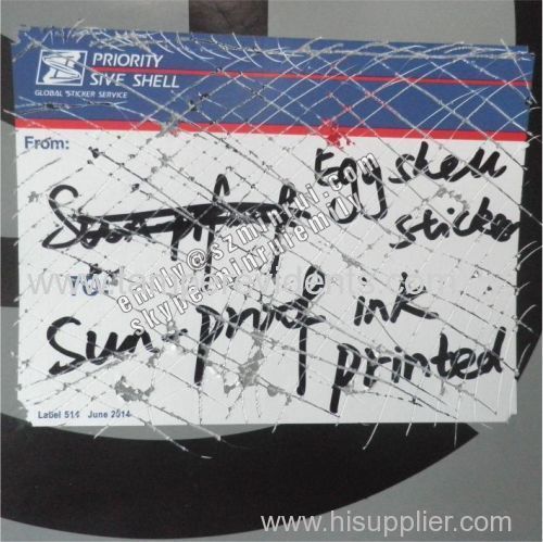 UV proof or sun-proof eggshell stickers with customized printing