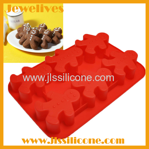 Food grade silicone gingerbread men shape cake mold