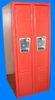 2 People Steel Filing Cabinet Red Work Vertical Lockers Polycarbonate Door