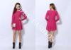 Red Narrow Waist Ladies Sweater Dresses in Crew Neck with Loose Bottom Hip for Spring