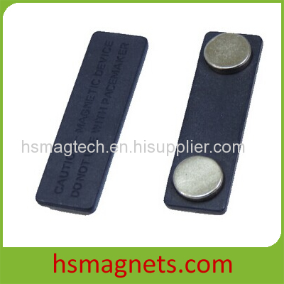 Black Magnetic Name Badge with Adhesive