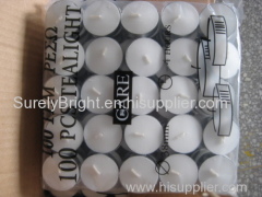 white polybag packing tealight candle