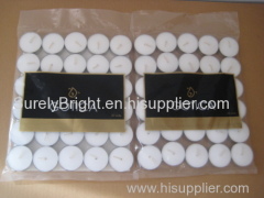 white polybag packing tealight candle