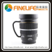 Stainless gallbladde Camera lens Coffee mug with handle