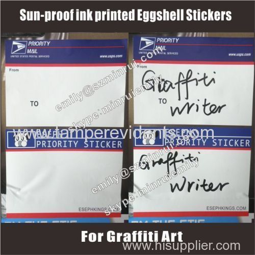 Custom Very Sticky Blank Sun-proof ink Printing Priority Mail Fragile EggShell Vinyl Stickers from China for Grrafiti Ar