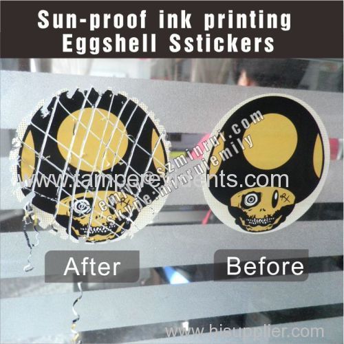 2 spot colors sun proof printing eggshell viny sticker labels