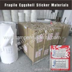 Blank White Breakabel Fragile Eggshell Vinyl Sticker Materials In Rolls Or In Sheets Destructible Eggshell Sticker Labe