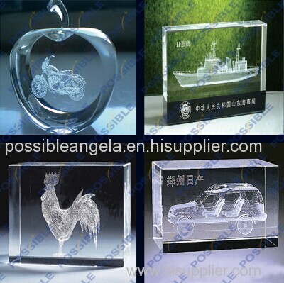 2014 Promotion 3d glass inner carver for sale with golden price