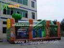 Exciting Jungle Inflatable Bouncy House Slide / Funtime Bouncy Castles With Slide