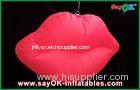 Red Led Hanging Lighting Inflatable Lips , Inflatable Lighting Decoration