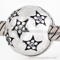 Wholesale Sterling Silver Twinkle Twinkle with Clear CZ Clip Beads European Style