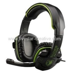 Sades SA708 Stereo Headset Headband PC Notebook Pro Game Headset With Microphone Black/Green