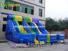 Blue And Yellow Three Tunnel Giant Inflatable Slide Of PVC Inflatable Products CE / UL blower