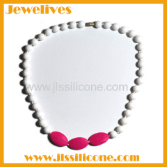 FDA silicone rubber necklace cord 2 shape beads