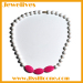 silicone chewing necklace with 3 big beads