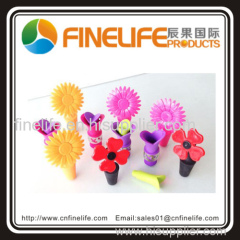 Flowers Wine Stopper New design cheap silicone wine bottle stopper