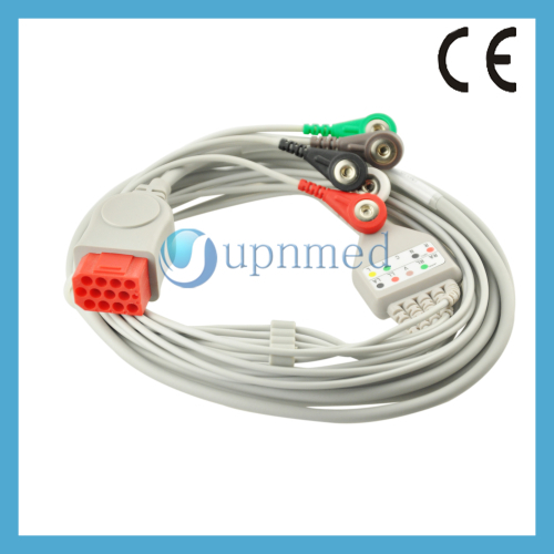 Bionet One piece 5 lead ECG Cable with leadwires