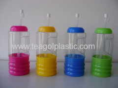 Plastic sport sipper bottle with straw 18oz