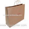 Foil Stamping Printable Kraft Paper Bags , Brown Paper Shopping Bags