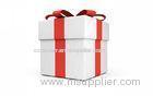 Double Double Face Spot UV 3mm Thickness Cardboard Gift Boxes , Satin Ribbon Handle