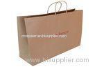 Custom Made 157gsm Brown Kraft Carrier Paper Bags Printed for Cosmetics / Garment
